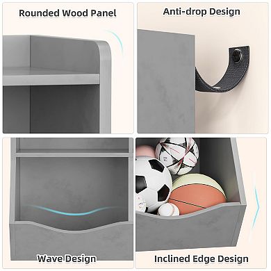 Fancihabor Three-Tier Toy Storage Cabinet Kids Bookshelf Book and Toy Storage