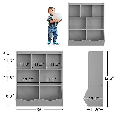 Fancihabor Three-Tier Toy Storage Cabinet Kids Bookshelf Book and Toy Storage