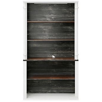 Fancihabor Tall 5 tier Storage Bookcase Roman Column Design 4 Adjustable Lights