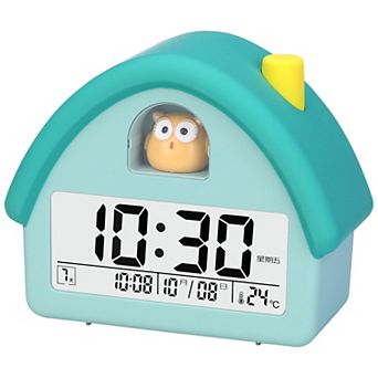 House Shape Multifunctional Alarm Clock, Backlight, Three Alarms, Snooze Function 4.3"x2.4"x5.0"