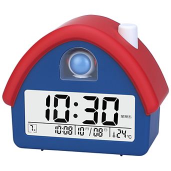 House Shape Multifunctional Alarm Clock, Backlight, Three Alarms, Snooze Function 4.3"x2.4"x5.0"