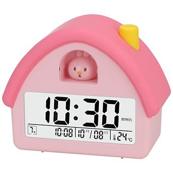 House Shape Multifunctional Alarm Clock, Backlight, Three Alarms, Snooze Function 4.3"x2.4"x5.0"