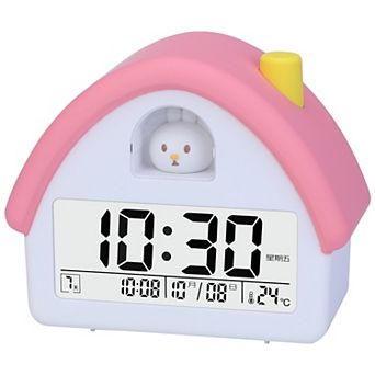 House Shape Multifunctional Alarm Clock, Backlight, Three Alarms, Snooze Function 4.3"x2.4"x5.0"