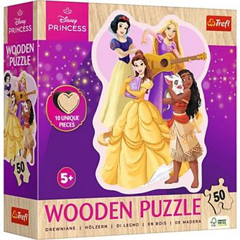 Trefl Wood Craft 50 pc Wooden Puzzle - Disney's Lovely Princesses