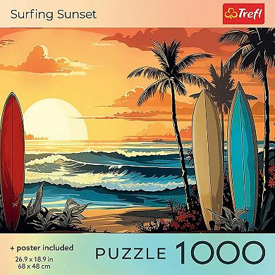Trefl Red Surfing Sunset 1000 Piece Puzzle