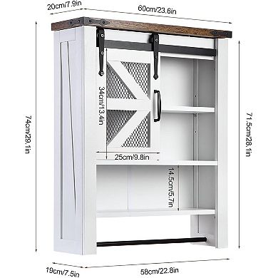Fancihabor Wall Mounted Bathroom Organizer Cabinet for Laundry Kitchen Storage