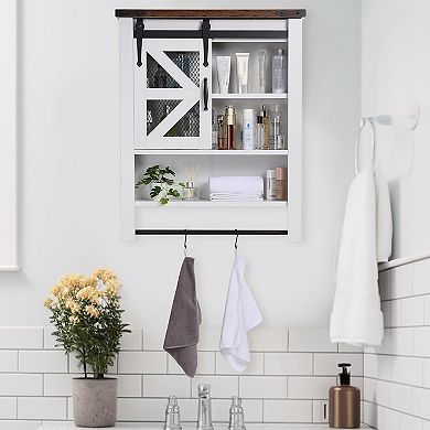 Fancihabor Wall Mounted Bathroom Organizer Cabinet for Laundry Kitchen Storage