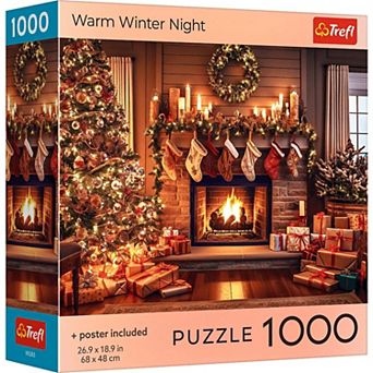Trefl Red Holiday Greeting A Warm Winter Night 1000 pc Puzzle