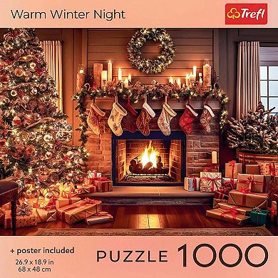 Trefl Red Holiday Greeting A Warm Winter Night 1000 Piece Puzzle