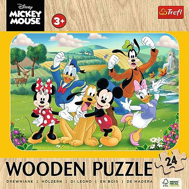Trefl Wood Craft 24 Piece Wooden Puzzle - Disney's Mickey and Friends