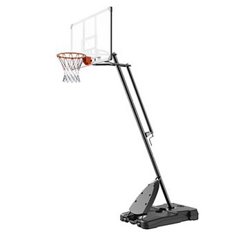 Backyard Basketball Hoop with Fillable Base and Adjustable Height - Black