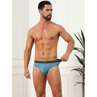 Solid Briefs for Men's Elastic Waist Smooth Soft Breathable Sports Underwear