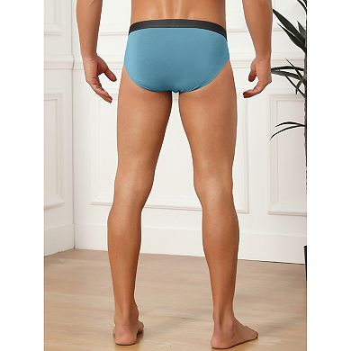 Solid Briefs for Men's Elastic Waist Smooth Soft Breathable Sports Underwear