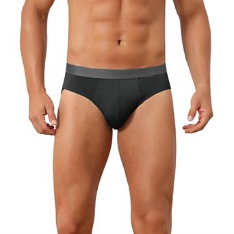 Solid Briefs for Men's Elastic Waist Smooth Soft Breathable Sports Underwear