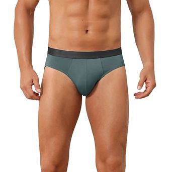 Solid Briefs for Men's Elastic Waist Smooth Soft Breathable Sports Underwear