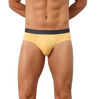 Solid Briefs for Men's Elastic Waist Smooth Soft Breathable Sports Underwear