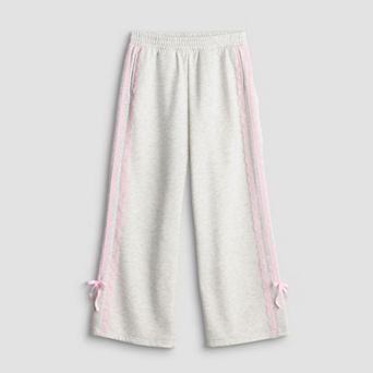 Girls 7-16 Harper & Ivy Wide Leg Pants with Lace & Bow Trim