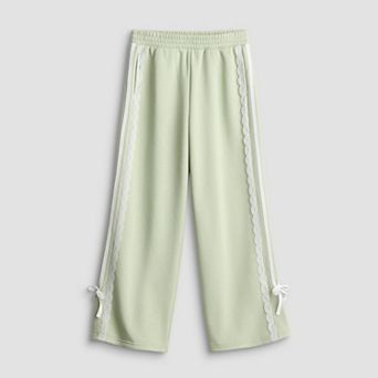 Girls 7-16 Harper & Ivy Wide Leg Pants with Lace & Bow Trim