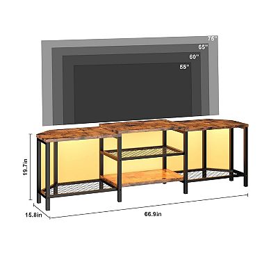 TV Stand w/Power Outlet for TVs up to 75 In,66.9" Corner Entertainment Center,TV Media Console Table