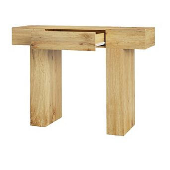 Wood Entryway Table w/Drawers, Sofa Tables Behind the Couch, Industrial Console Table for Entrance