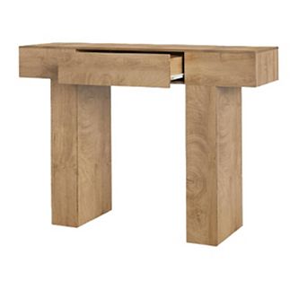 Wood Entryway Table w/Drawers, Sofa Tables Behind the Couch, Industrial Console Table for Entrance