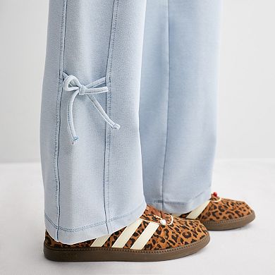 Girls 7-16 Vanilla Star Knit Wide Leg Jeans with Side Bows