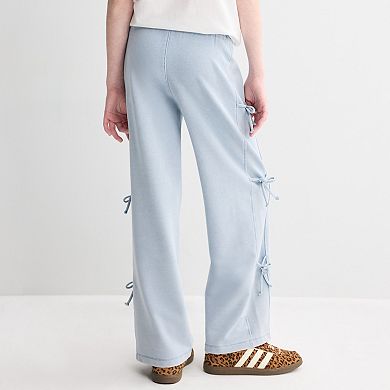 Girls 7-16 Vanilla Star Knit Wide Leg Jeans with Side Bows
