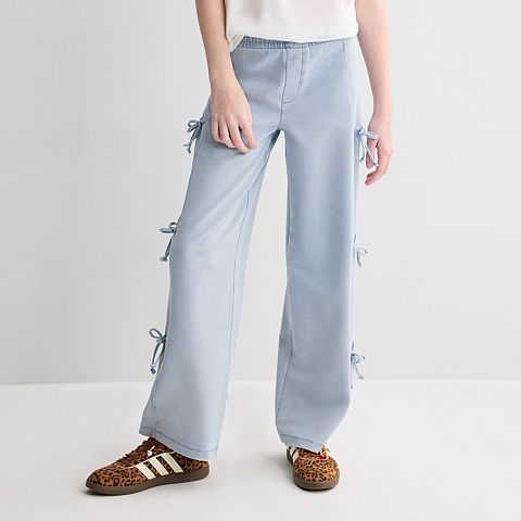 Детские джинсы Girls 7-16 Vanilla Star Knit Wide Leg Jeans with Side Bows