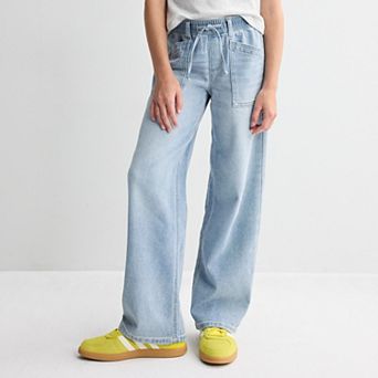 Girls 7-16 Vanilla Star Cozy Wide Leg Porkchop Jeans