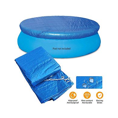 12ft Swimming Pool Cover Waterproof Dustproof Protector for Paddling Pools