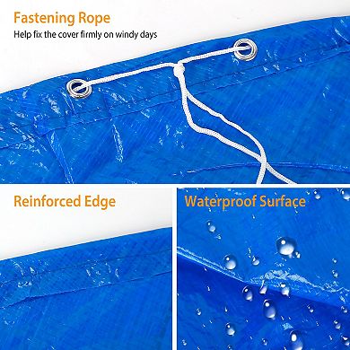 12ft Swimming Pool Cover Waterproof Dustproof Protector for Paddling Pools
