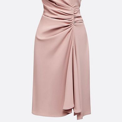 Women's Work Dress V Neck Long Sleeve Ruched A-Line Midi Party Cocktail Dresses