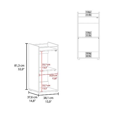Theba Minibar Cabinet Two Doors, Open Shelf And Compact Design, Modern Bar Storage