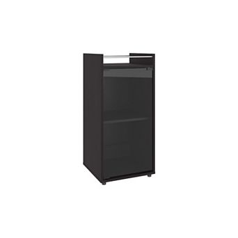 Theba Minibar Cabinet Two Doors, Open Shelf And Compact Design, Modern Bar Storage