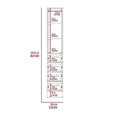 Vanguard Linen Cabinet, Three Shelves, Four Drawers