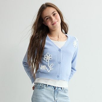 Girls 7-16 Mini Society Soutache Sweater Cardigan