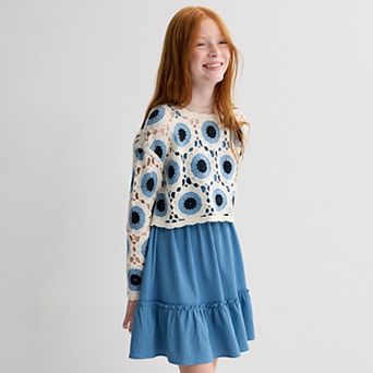 Girls 7-16 Trixxi Popover Sweater with Dress