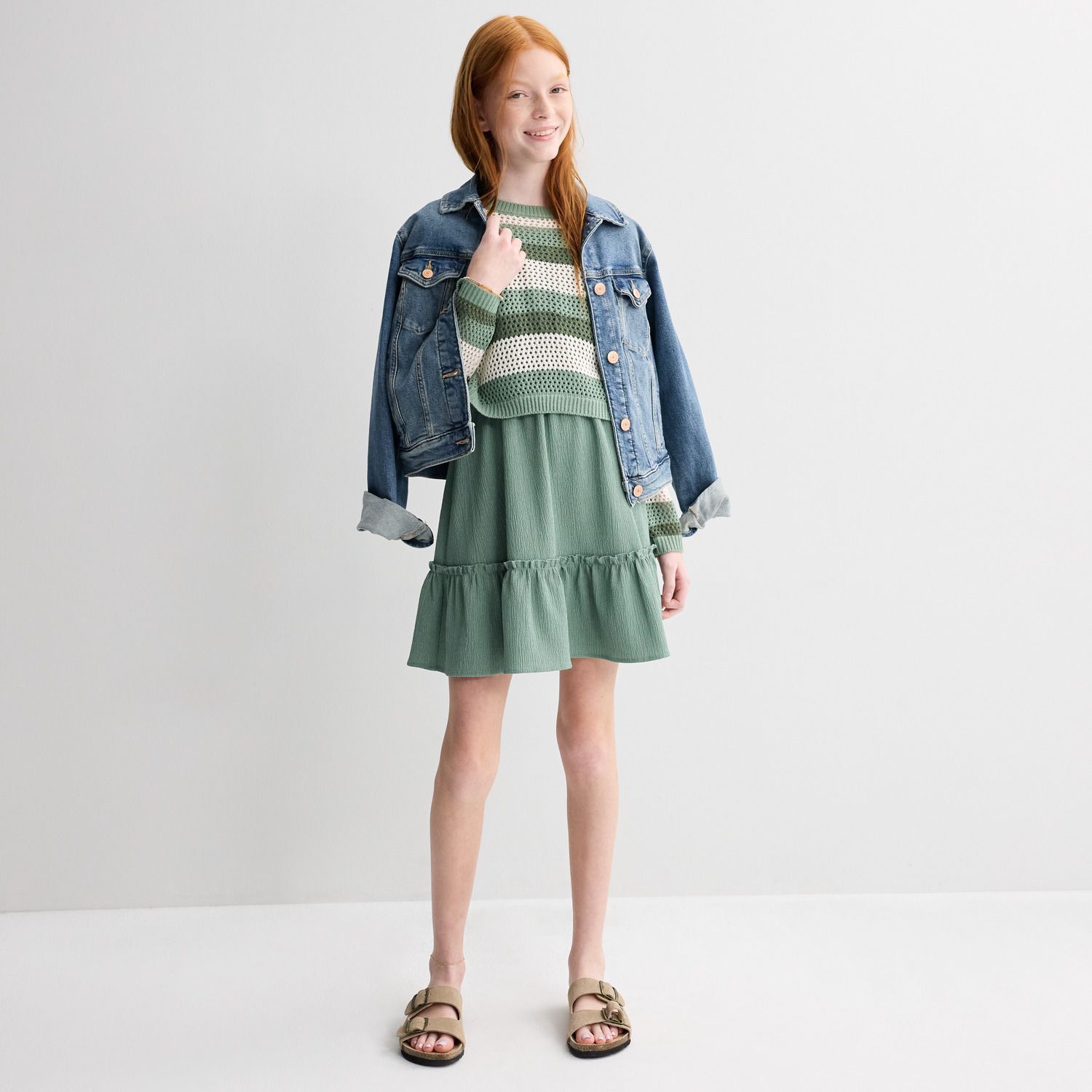 Свитер Trixxi Popover Striped Sweater with Dress для девочек — фото 4
