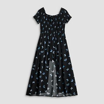 Girls 7-16 eyeshadow Smocked Ditsy Walk Thru Jumpsuit