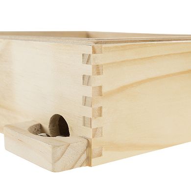 Hey! Play! Wooden Labyrinth Game with Rotating Surface & 2 Steel Marbles