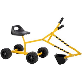 Hey! Play! Ride-On Excavator Toy with Comfortable Seat & High-Quality Metal Bucket