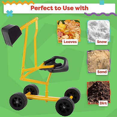 Hey! Play! Ride-On Excavator Toy with Comfortable Seat & High-Quality Metal Bucket