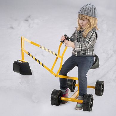 Hey! Play! Ride-On Excavator Toy with Comfortable Seat & High-Quality Metal Bucket