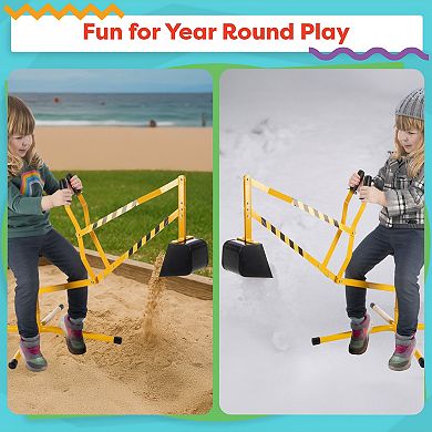 Hey! Play! Ride-On Excavator Toy for Sandbox