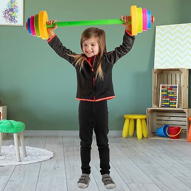 Hey! Play! Kids Weight Set with Barbell & 8 Plates