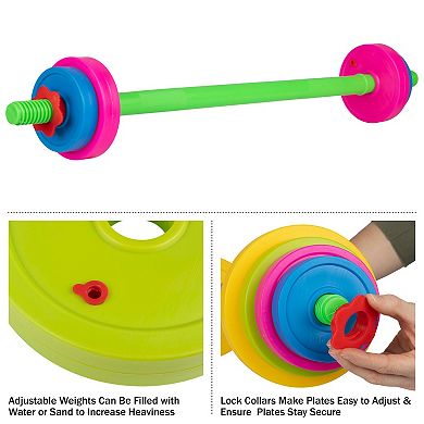 Hey! Play! Kids Weight Set with Barbell & 8 Plates
