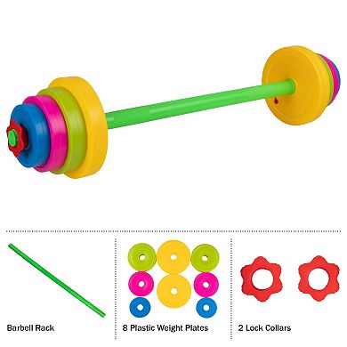 Hey! Play! Kids Weight Set with Barbell & 8 Plates