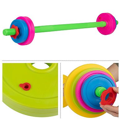 Hey! Play! Kids Weight Set with Barbell & 8 Plates