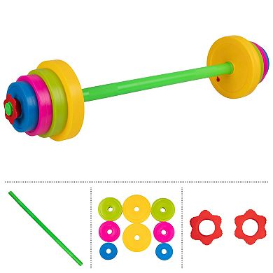 Hey! Play! Kids Weight Set with Barbell & 8 Plates