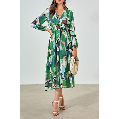 Womens Elegant Bohemian Long Sleeve Maxi Dress